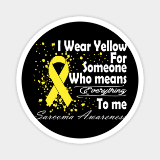 I Wear Yellow Sarcoma Cancer Yellow Ribbon Awareness Magnet